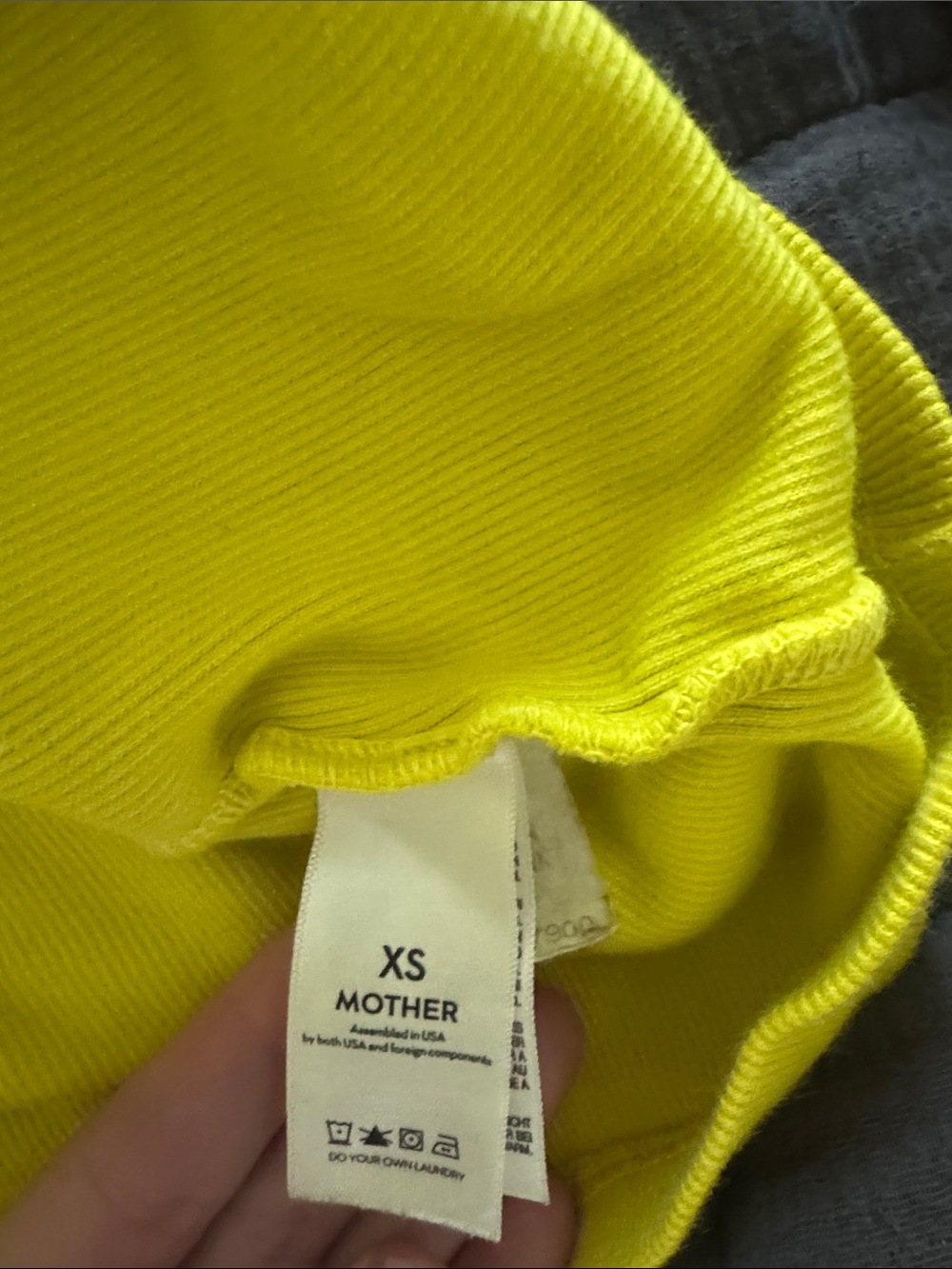MOTHER Neon Yellow Ribbed Tank Top - Picture 2 of 3